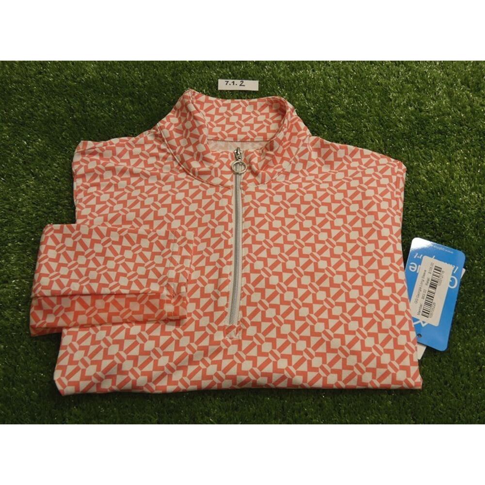 GG Blue Womens Georgia Ice Mock Collar Long Sleeve Golf Shirt Passion Small